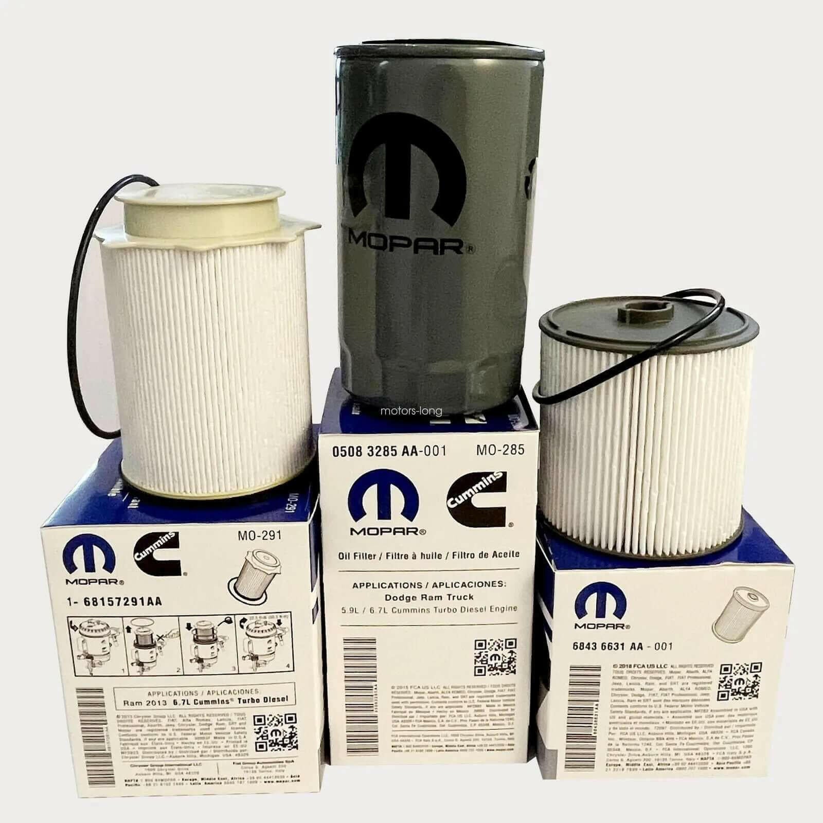 2021 Ram 2500 Fuel Filters & Cummins 6.7L Oil Filter Kit – OEM Mopar Precision - Mopar Truck Filters