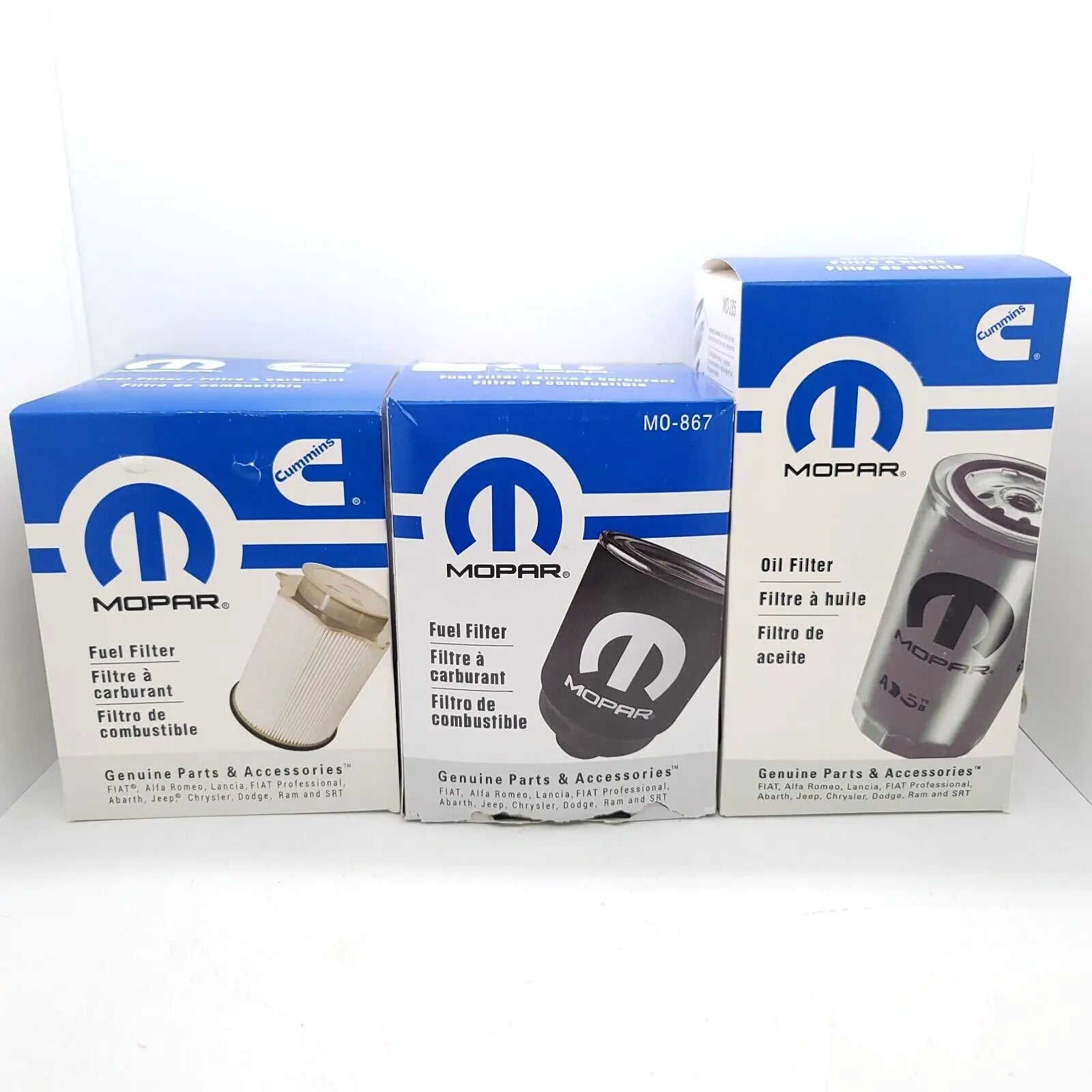 Mopar 6.7L Cummins Diesel Oil Filter Set - OEM quality with dependable performance for Ram trucks, available at Mopar Truck Filters.