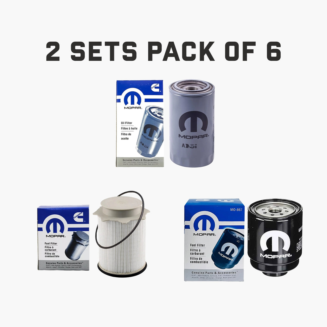 Mopar Oil & Fuel Filter Kit for Ram 2500 - 5500 (2013 - 2017) 6.7L Diesel - Mopar Truck Filters