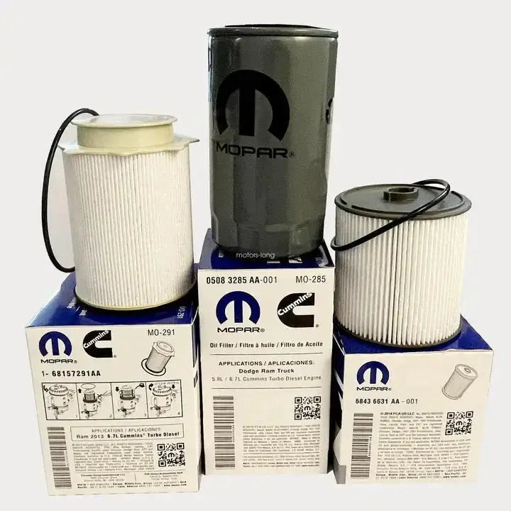 2019–2024 Ram 2500 3500 4500 5500 6.7L Cummins Fuel & Oil Filter Kit 68436631AA 68157291AA 5083285AA Mopar OEM (2 sets pack of 6)