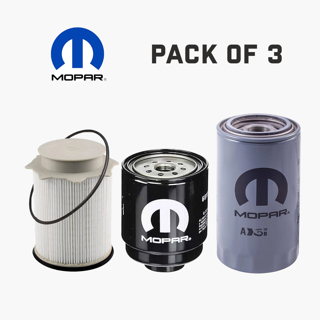 6.7 Cummins Mopar Fuel Filter Set – 3 - Pack OEM Replacement - Mopar Truck Filters