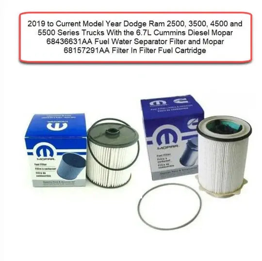 Mopar Truck Filters - OEM Fuel Filter Kit 68157291AA & 68436631AA for specific vehicle compatibility and performance.